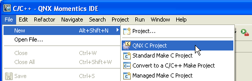 New QNX C Project